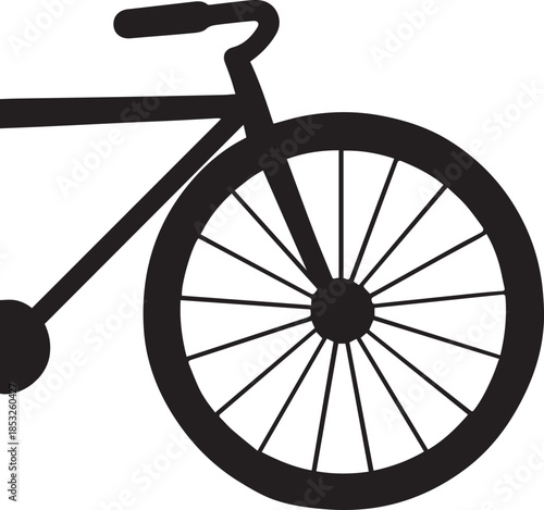 Simple bicycle silhouette isolated on white background