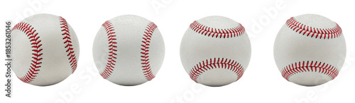 Set Of baseball balls on white background, Traditional Baseball Ball With Red Stiches , Sports Equipment's 