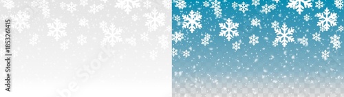 Fotografía winter snowflake falling overlay, large white snowflakes and falling snow on tra