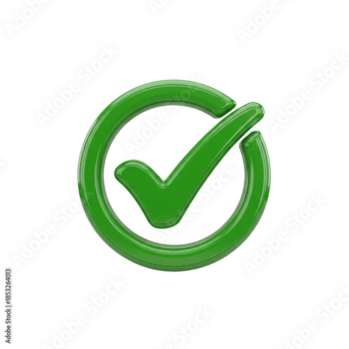 Free Download 3d green check mark in circle icon isolated on transparent background - GFXLoad