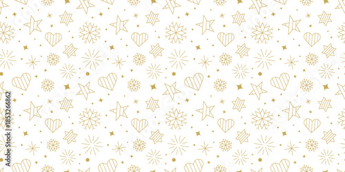 Seamless Gold happy new year Celebration Pattern Vector Background
Luxury Festive Star and Firework Illustration for Graphic Design holidays background vector