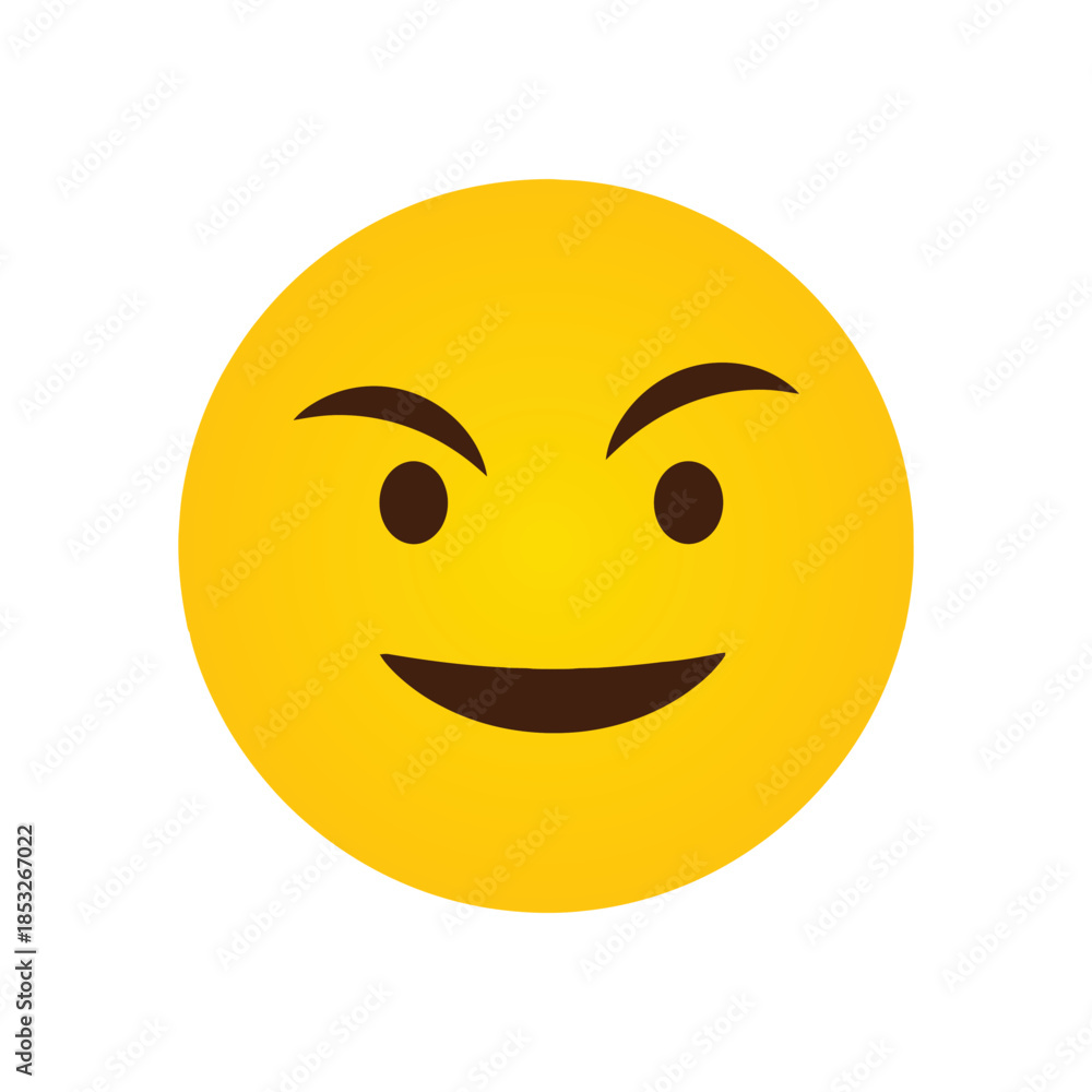 Fototapeta premium Smiling face with raised eyebrows emoji