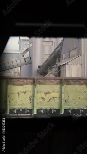 A beautiful view of nature from a train window during a journey. A railway in the mountains.