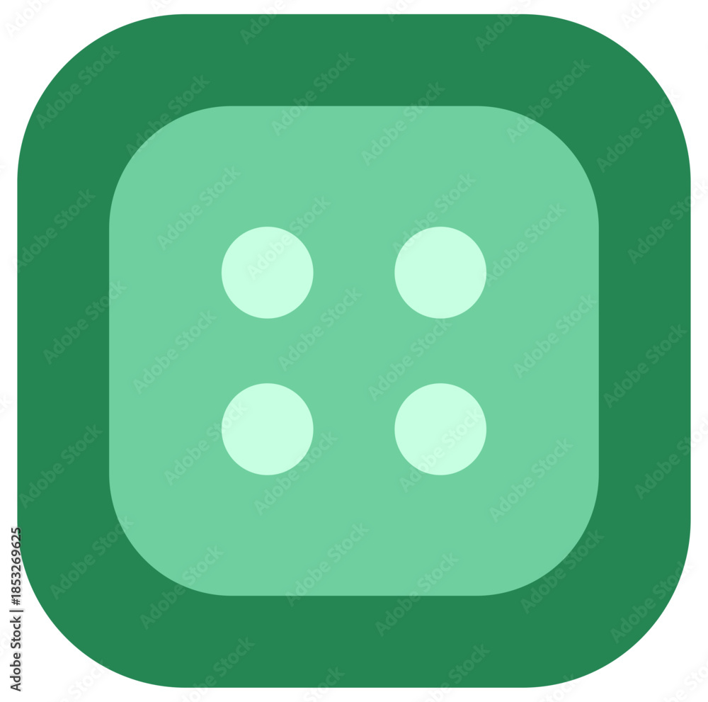 Fototapeta premium Minimalist Green Sewing Button Icon for Tailoring Workshops and Crafting Project Layouts