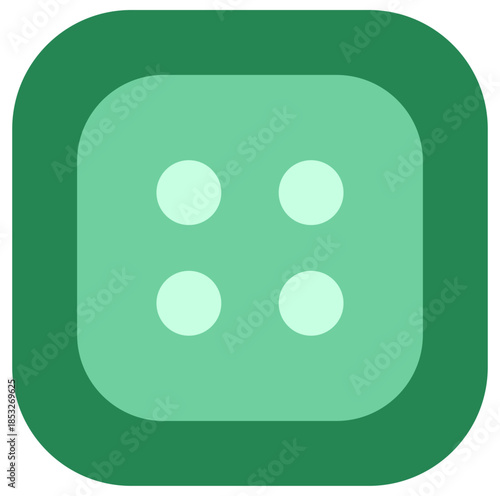 Minimalist Green Sewing Button Icon for Tailoring Workshops and Crafting Project Layouts
