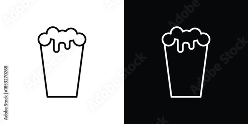 Pint of beer icons for UI elements. High-quality vector illustration.