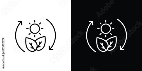 Photosynthesis icons for UI elements. High-quality vector illustration.