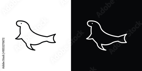 Sea lion icons for UI elements. High-quality vector illustration.