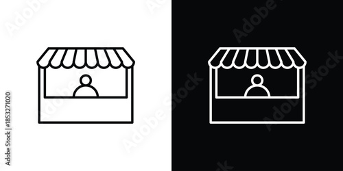 Stall icons for UI elements. High-quality vector illustration.