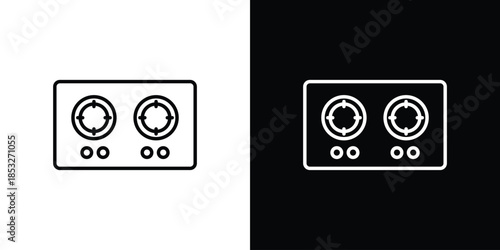 Stove icons for UI elements. High-quality vector illustration.
