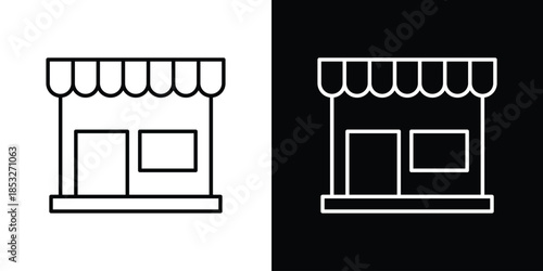 Store icons for UI elements. High-quality vector illustration.