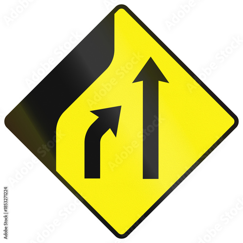 Free Download Warning road sign used in Ireland - Left lane merges - GFXLoad