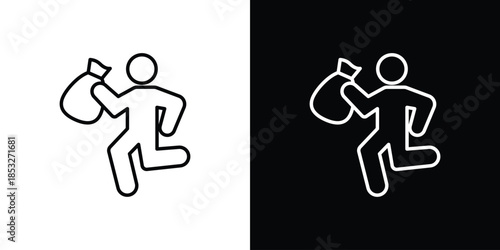 Thief icons for UI elements. High-quality vector illustration.