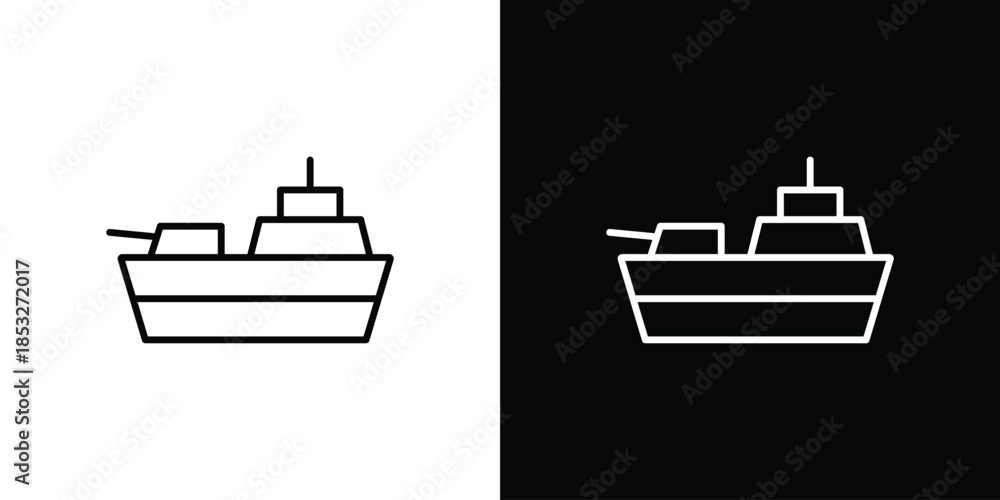Obraz premium Warship icons for UI elements. High-quality vector illustration.