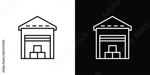 Warehouse icons for UI elements. High-quality vector illustration.