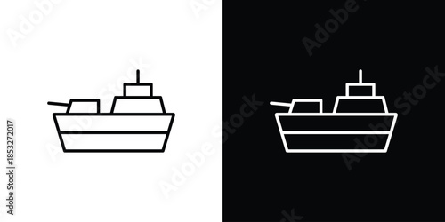 Warship icons for UI elements. High-quality vector illustration.