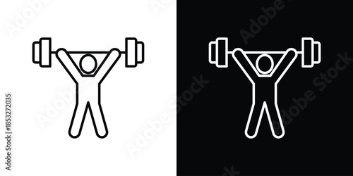 Weightlifter icons for UI elements. High-quality vector illustration.