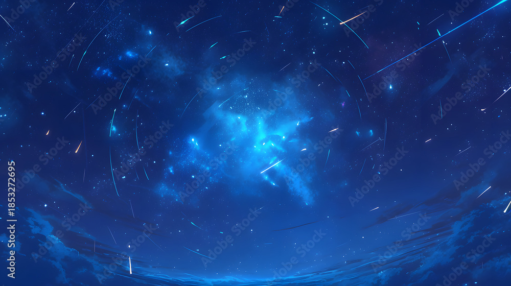 Fototapeta premium Anime-style space background with stars