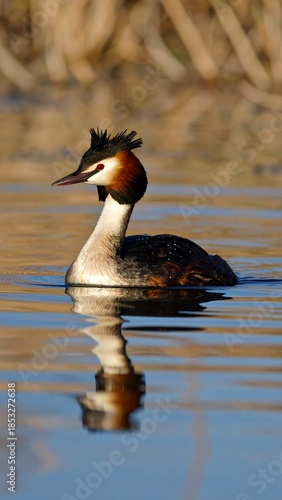 Bird on water, profile view