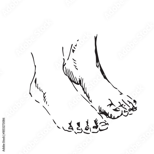 Neutral Foot Alignment and Standing Posture Sketch