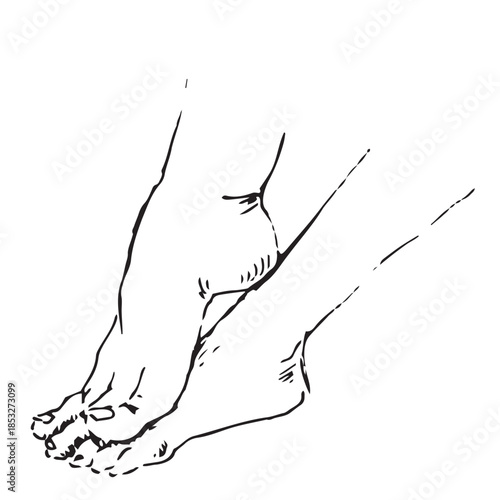 Foot and Ankle Flexibility Crossing Stretch Illustration