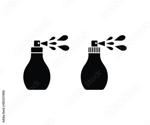 Luxury perfume spray bottle icon, Minimalist fragrance atomizer vector illustration