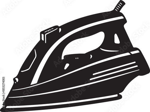 Modern steam iron vector illustration for household tasks, garment care, and laundry appliance needs. essential home tool graphic.