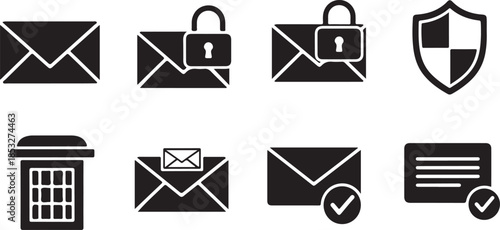 Email security and management icons collection