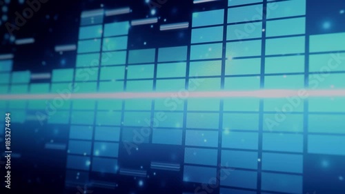 Sound Equalizer. Digital music or sound wave footage. Audio waveform equalizer scale on black loop animation. Color music equalizer abstract. Gradient spectrum bar graph. Wave Glowing Pulsing dancing