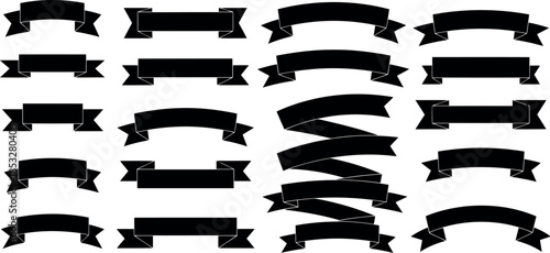 Black and White Banners Set for Design Elements