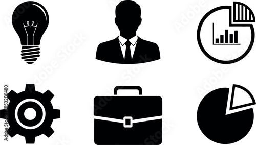 Black and White Business concepts Set for Business & Finance