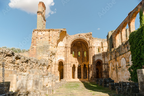 Ruins of the old abbey monastery of Santa María de Moreruela, Zamora, Spain.