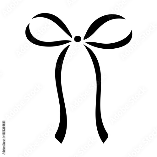 Coquette bow ribbon drawing