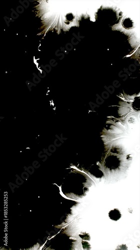 Organic Ink Drops on White