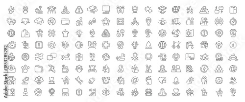 Web development icons set. editable line icons, linear, design and programming symbols
