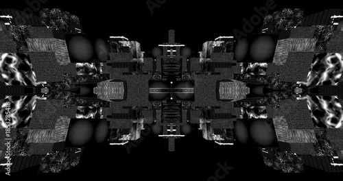 Monochrome Abstract Geometric Architectural Grid Loop