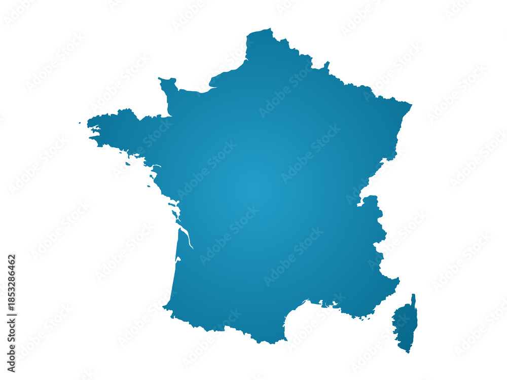 Obraz premium France map, administrative map of France, France department map, French Republic solid ic map