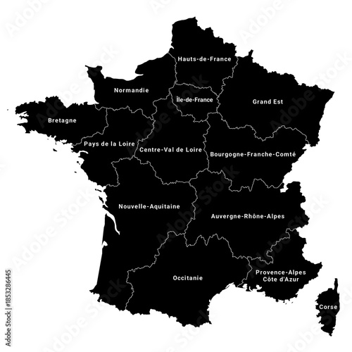 France map, administrative map of France, France department map, French Republic map