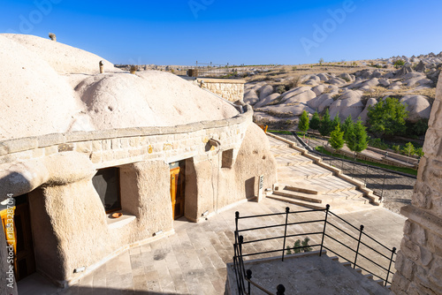 早朝のカッパドキアの洞窟ホテル