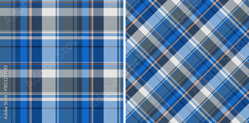 Tartan check plaid of pattern background fabric with a vector textile texture seamless. Set in stylish colors. New years eve fashion trends.