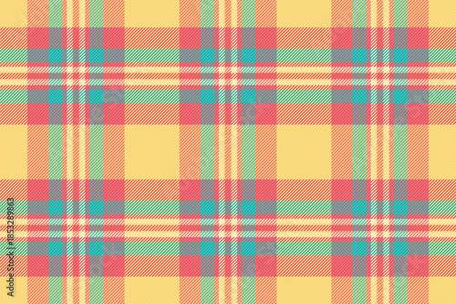 British tartan fabric pattern, grand textile texture seamless. Hanukkah check vector plaid background in red and amber colors.