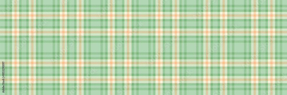 Fototapeta premium Japanese fabric textile pattern, panel seamless check background. Classical tartan plaid texture vector in light and green colors.