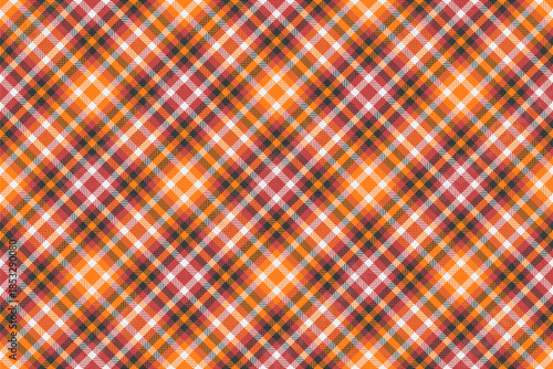 Vibrant checkered fabric pattern with warm orange and red hues, perfect for backgrounds, textiles, and autumnthemed designs. Cozy, rustic, and eyecatching