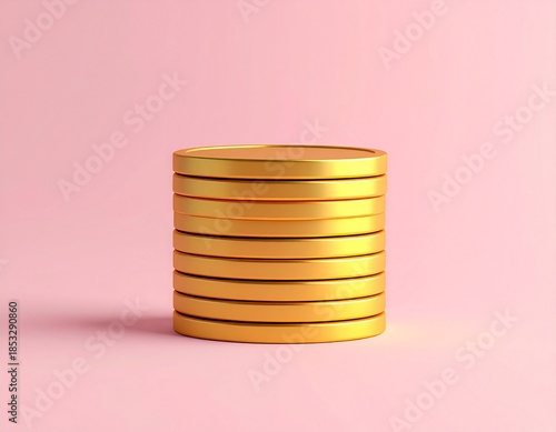 A gleaming tower of golden coins artfully arranged to convey concepts of wealth, saving, and future financial security
