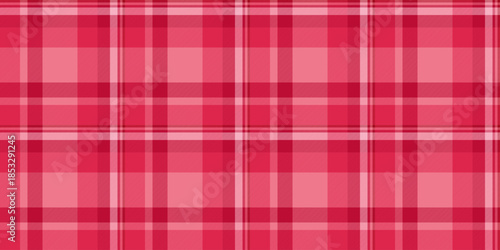 Comfortable texture pattern textile, purity tartan check seamless. Asymmetric plaid background fabric vector in red and light colors.