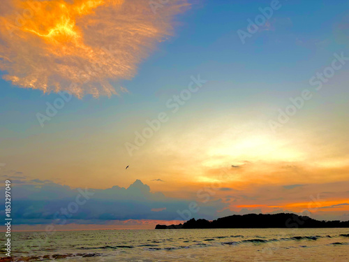 Golden Sunset Sky at Playa Carrillo, Guanacaste, Costa Rica