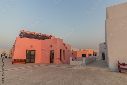 Colorful houses in Mina District of Doha, Qatar