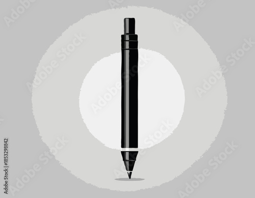 Monochrome illustration of a marker pen tool with visible ink st
