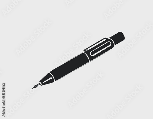 Monochrome illustration of a marker pen tool with visible ink st