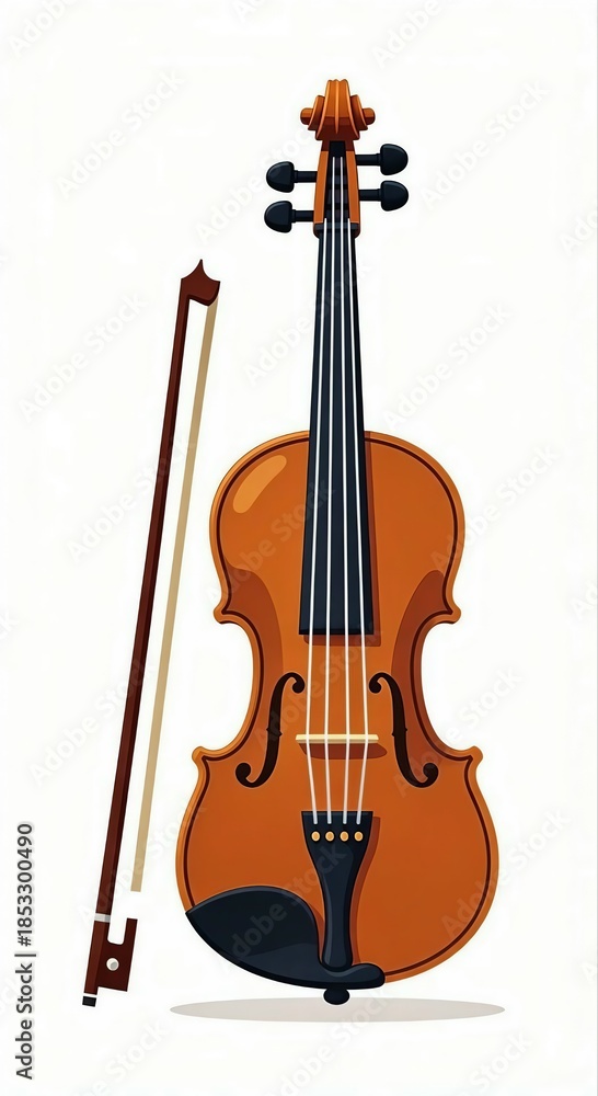 Fototapeta premium violin and bow illustration 